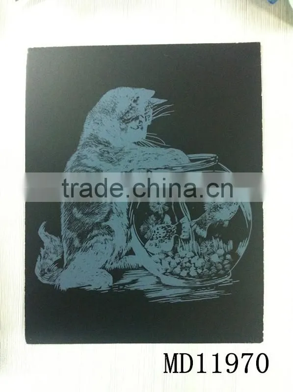 Dolphin inkjet Engraving card/Scratch art foil paper/foil card/Scratch foil paper engraving art quilling art paper