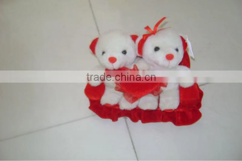 lovely&beautiful soft stuffed plush valentine cow with baby for valentine festival
