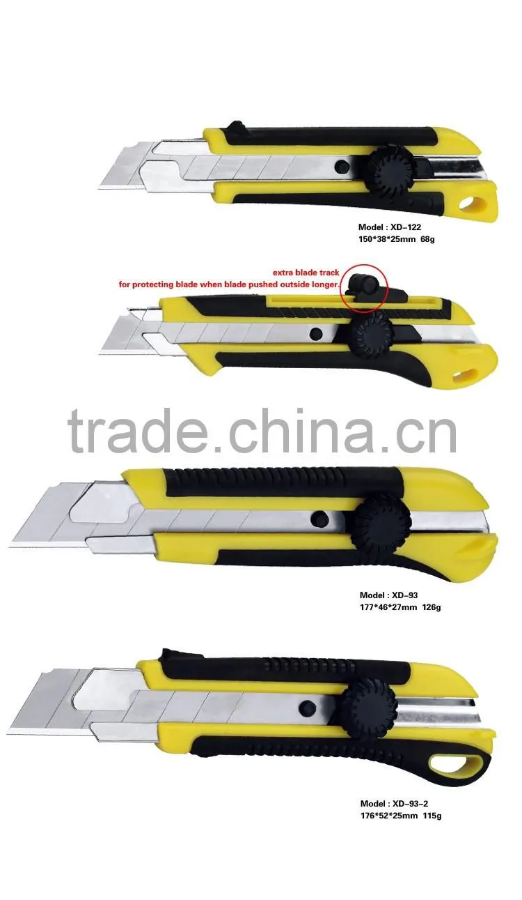 Stationery 18mm Snap Off Blade Plastic with rubber grip handle Twist Lock Utility Knife
