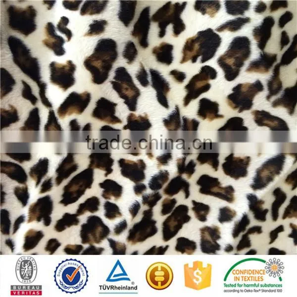 wholesale 100% polyester animal print velour fabric