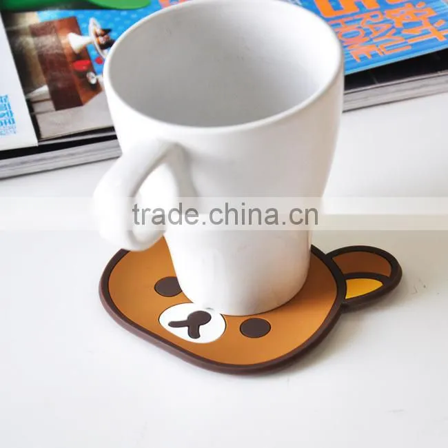 Novelty animal shape bear silicone glass coaster