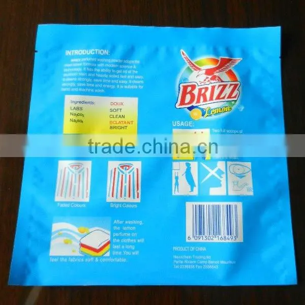 BOPP/PE Laminated 3 Sides Seal Laundry Powder Packaging Bags