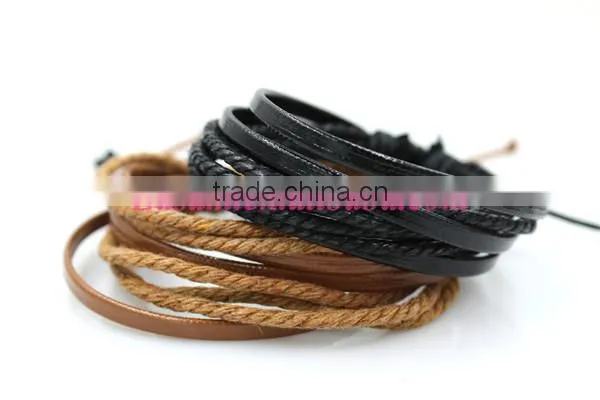 New design PU leather Punk bracelet for man