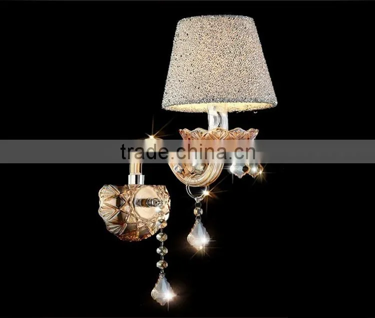 Top Quality European Style E14 LED Wall Lamp Crystal Bedroom Berth Lamp