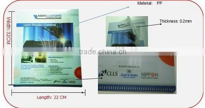 Good quality recyclable pp material a4 size document folder