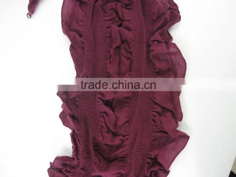 STOCK ITEM fashion elastic 100% acrylic scarf aubergine scarves