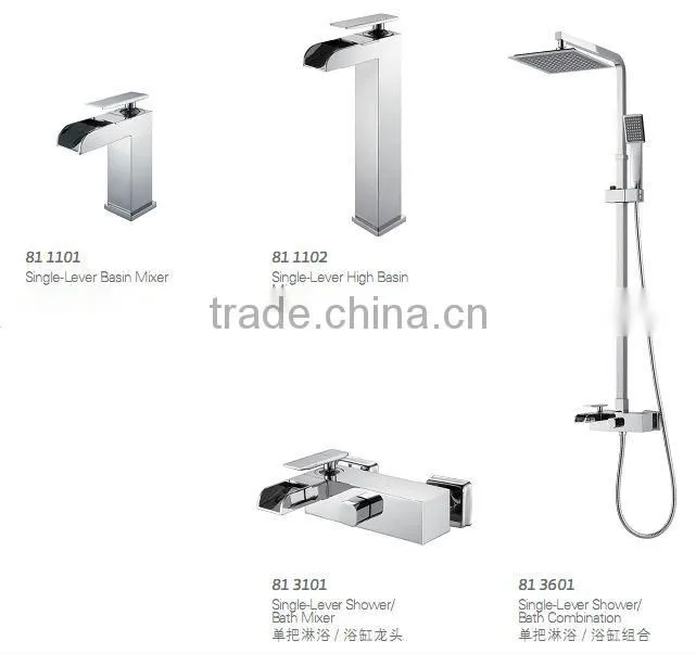 Bathroom Square Style Waterfall Brass Faucet 81 1101