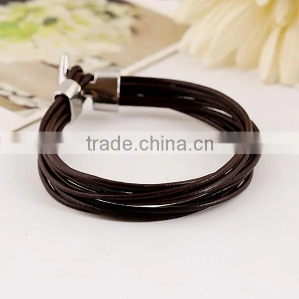 multilayers boys thin leather bracelet, teen leather bracelet