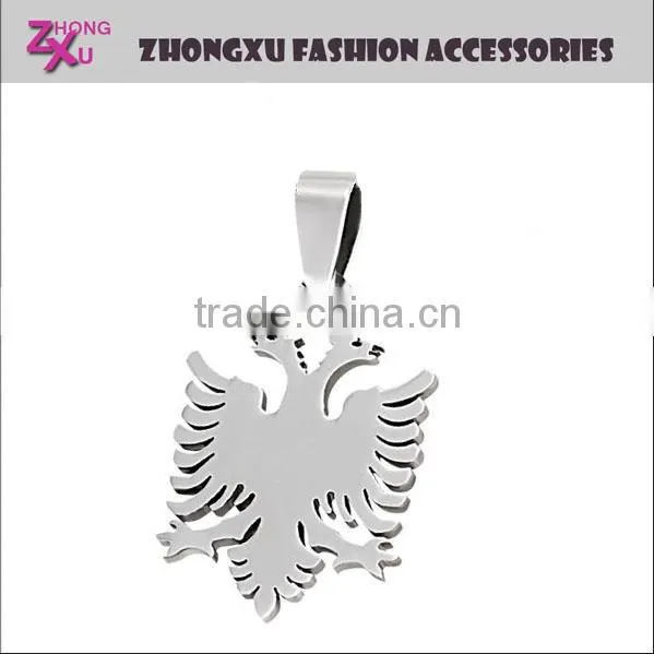 custom popular silver and gold plated double head Albanian eagle charms