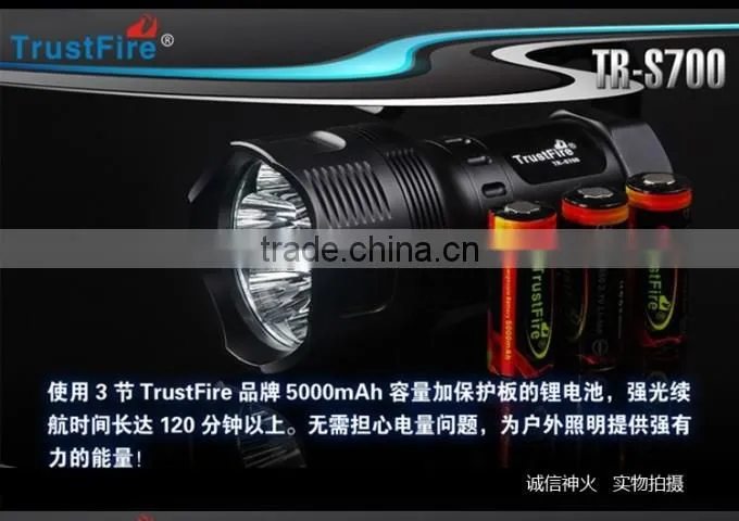 TrustFire TR-S700 7 X CREE XM-L T6 3800-Lumen LED Flashlight w/Step-less Brightness Control And Handle Switch (3*26650)