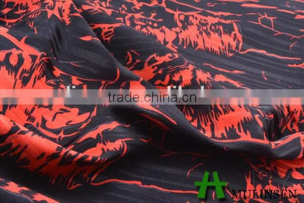 Mulinsen textile fabric manufacturer cheap satin with twist unique fabric prints