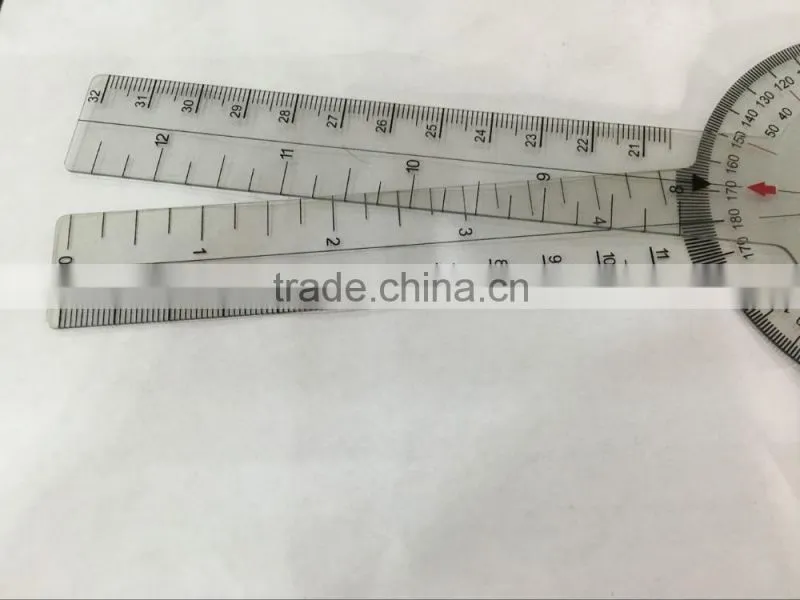 V-T018 360 degree clear Plastic goniometer protractor medical ruler Angle ruler