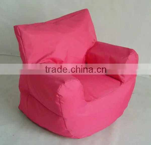 Fabric beanbag chair with armrest and back support