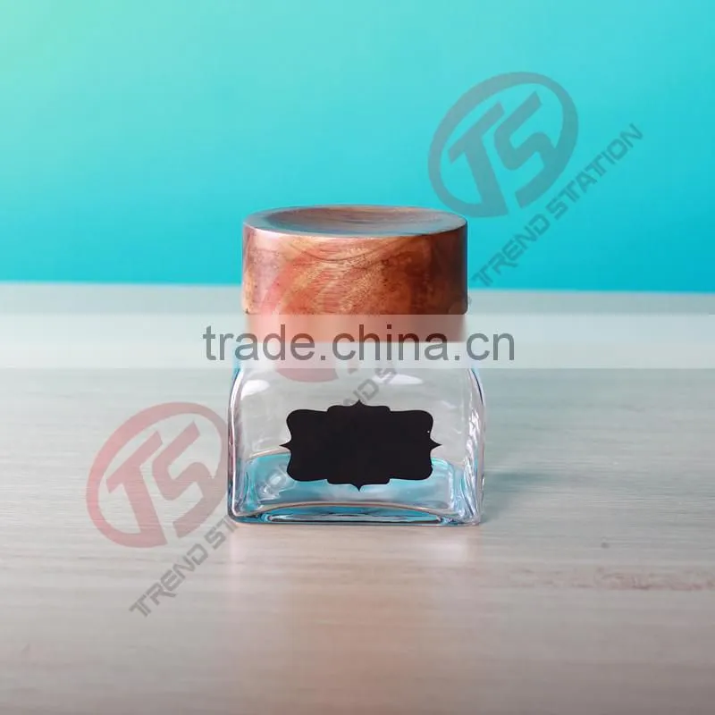Hot sale square glass jars and lids