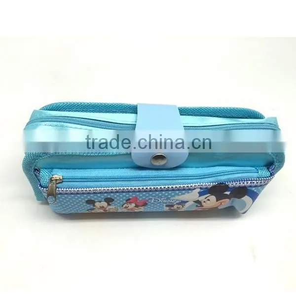 Light Blue Cartoon Design School Stationery Bag