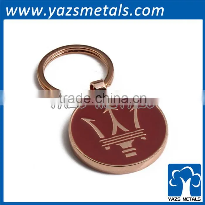 soft enamel Metal round keychain for promotion