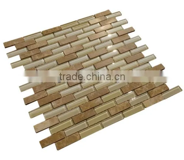 high quality crystal glass mix stone mosaic tile manufacturer