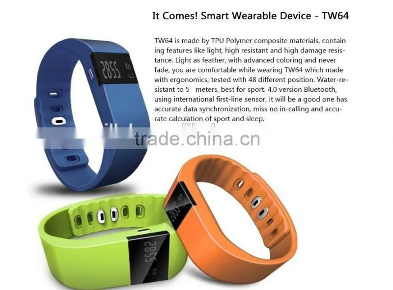 2016 new gadets phone finder TW64 smart bracelet