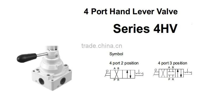 4HV Series Pneumatic Hand Valve-4 Ports Hand Lever Valve