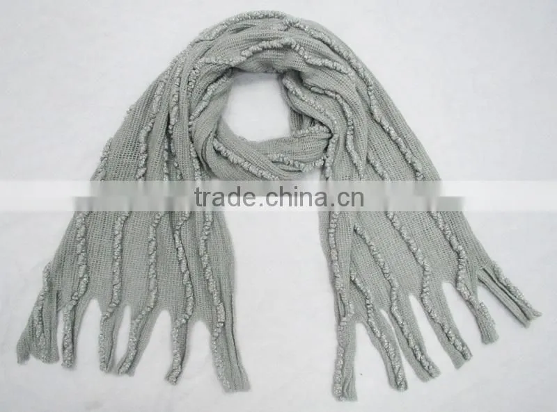 Fashion knitted loop scarf,Jacquard acrylic scarf,Circle scarf