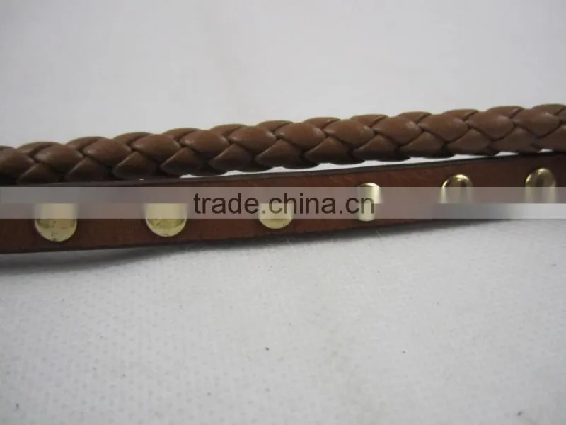 good quality braid style with PU leather and stud metal studded belt