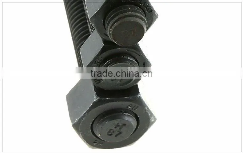 High quality black color 1/4 -4 inch astm a193stud bolt b7