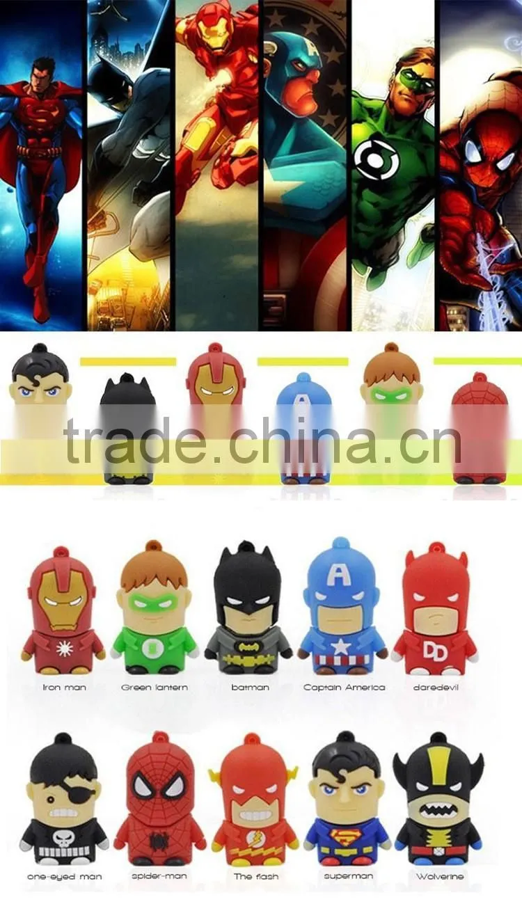 High Quality Popular Cartoon Super Heroes Series Usb Flash Drive Custom Pendrive,Wholesale Full Capacity Minions Memory Stick