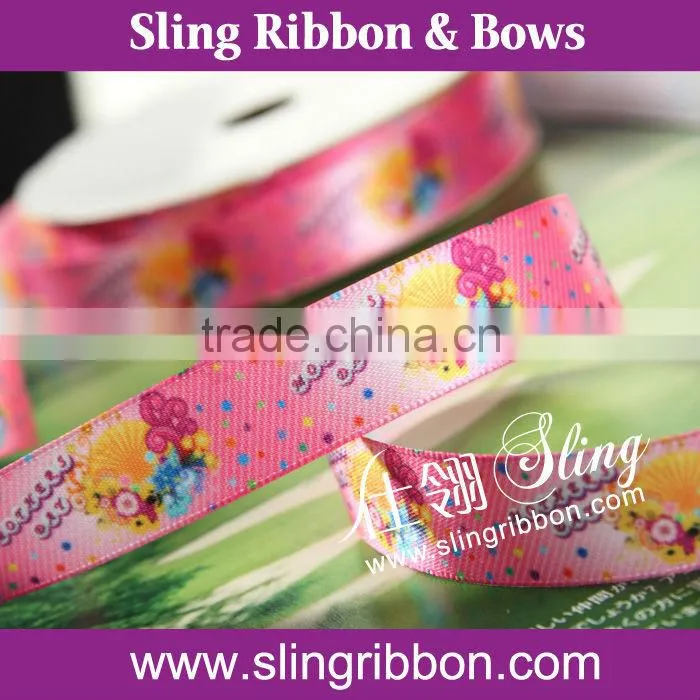 Custom Happy Mother's Day Printed Polyester Satin Ribbon
