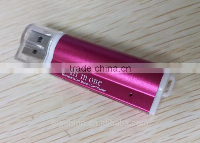 Promotional products metal aluminum card reader, smart card reader, all in one usb card reader