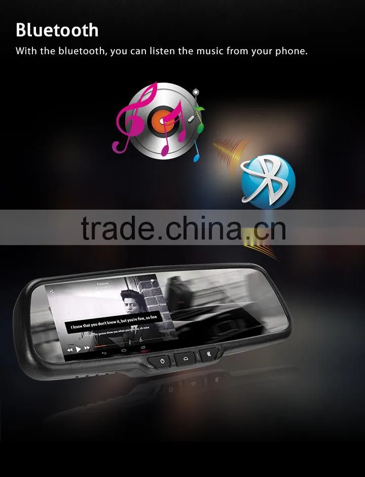 Rearview mirror gps android 5 inch with rear view camera DVR radar detector