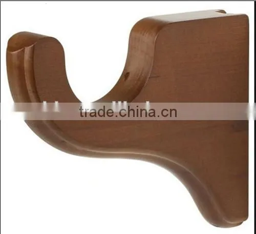 BHBR02 Single Wood Curtain Rod Brackets / Holders / Crutch / Stand For Curtain