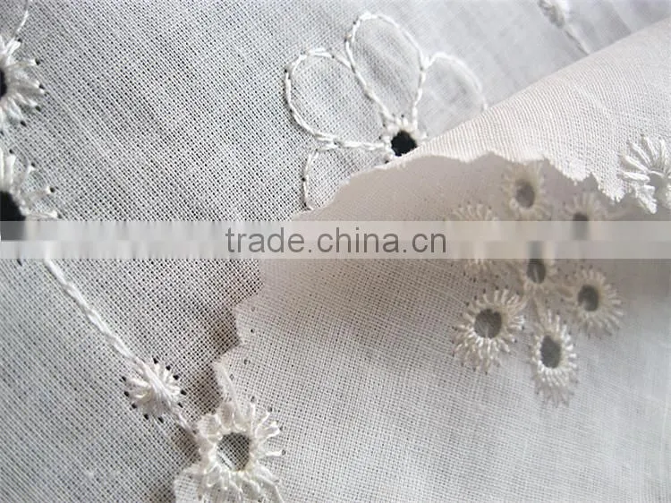 shaoxing textile Hot sale 100% cotton lace fabric embroidery design