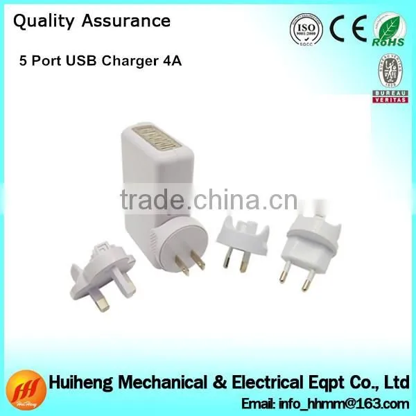 Universal Multi 5 Ports USB Charger with CE RoHS
