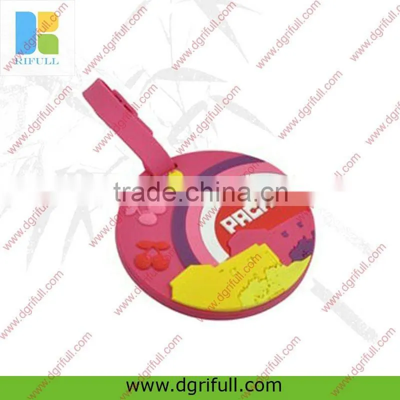 Candy color silicone luggage tags