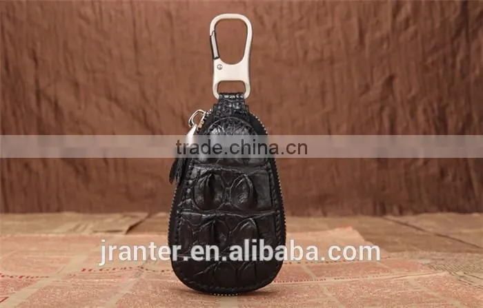Fashionable custom car key case 100% crocodile leather car key case