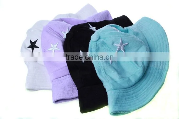 embroidery bucket hat terry towel toweling custom purple bucket hat
