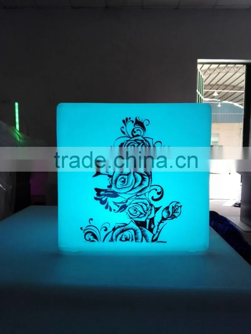 Led Cube with customer logo or pattern printed for advertising, event, promotion