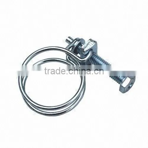 Double-wire Hose Clamp, Easy to be Fixed, zinc plated