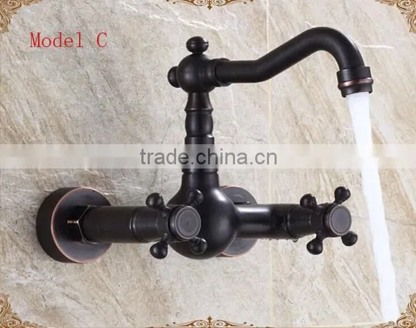 Black brass faucet wall mounted faucet, top grade antique dragon faucet