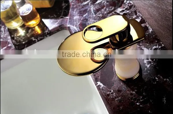 bathroom basin waterfall faucet, single lever brass body basin waterfall faucet