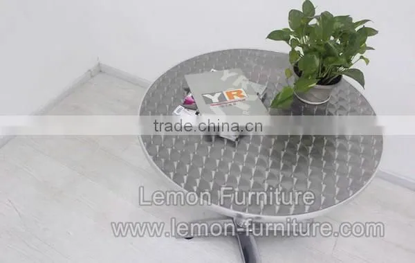 Cheap hotsell marble dining table tops with aluminum edge and stainless leg