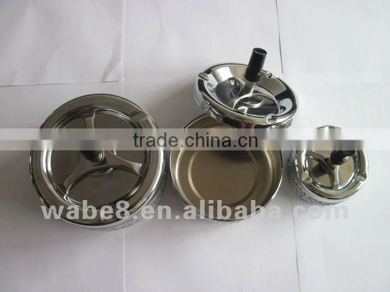 metal ashtray with crystal
