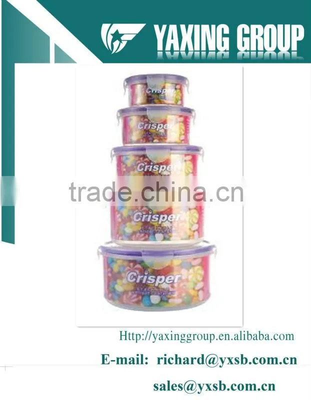 3pcs transparent rectangle plastic freezer food container