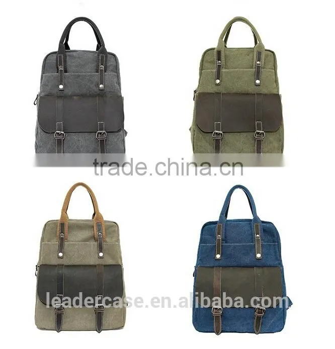 Vintage college laptop canvas backpack bags