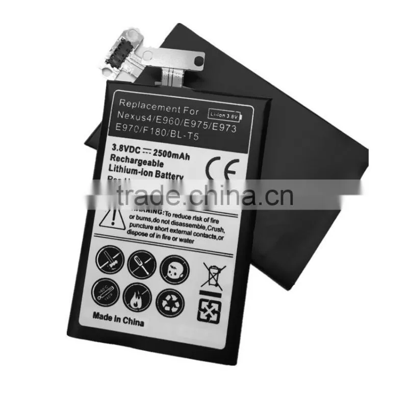 2500mah Mobile Phone Battery For Google Nexus4 E960 E975 E973 LS970 BL-T5