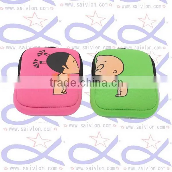 Cheapest fashionable flower design wallet bag/ coin bag with zipper