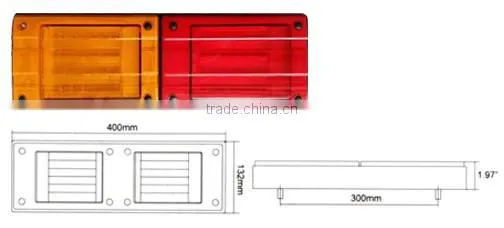 Square LED Trailer Combination Tail Lights with E-MARK