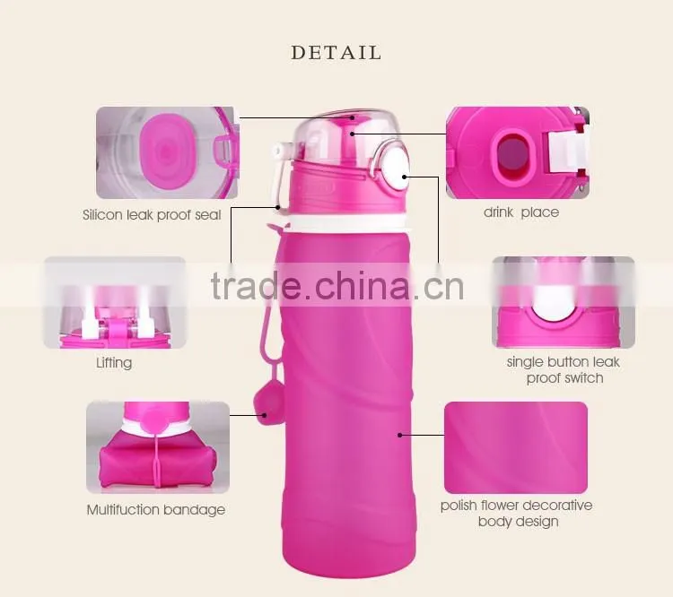 Kean new product S5 silicone sport water bottle for mountaineering