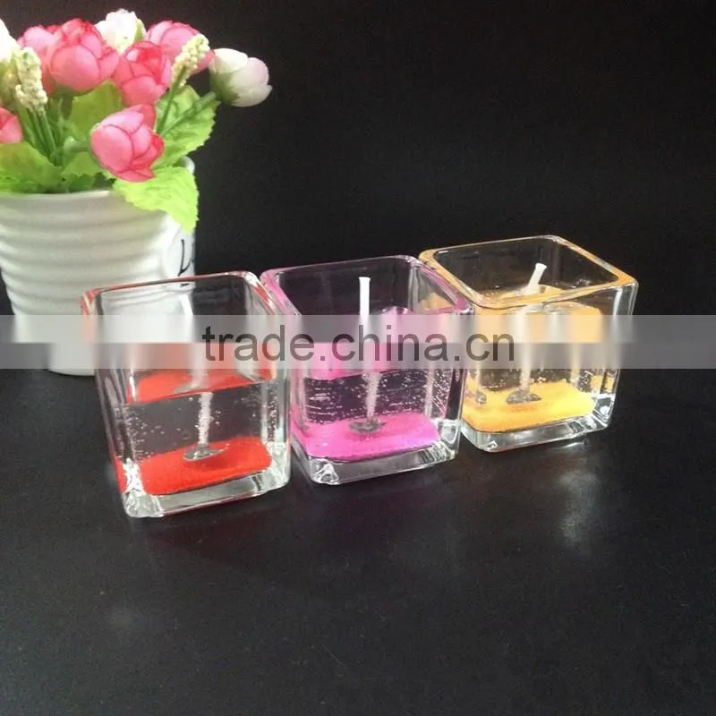 jelly candle,arts wax,fresh and romantic glass candle cup.Colorful candle