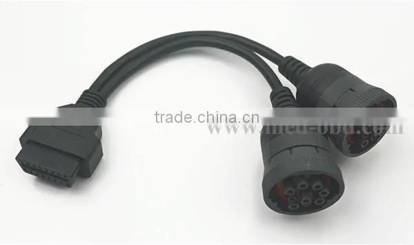 Deutsch Splitter Y Cable,OBD2 J1962 Female 16Pin to 2pcs J1939 Female 9pin